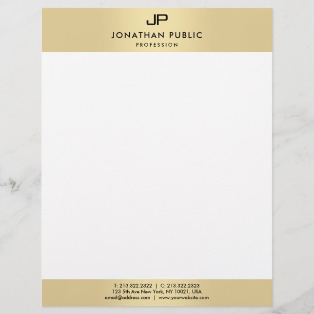 Moderne elegante Monogram Glamour Template Imitate Briefbogen (Vorderseite)