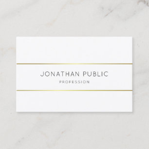 Moderne elegante Monogram Gold White Template Visitenkarte