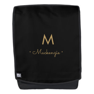 Moderne elegante Monogramm-Goldschrift Rucksack
