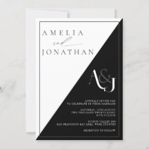 Moderne, elegante Monogramm-Hochzeit