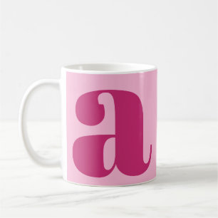 Moderne elegante Monogramm-Initiale fett Rosa  Kaffeetasse