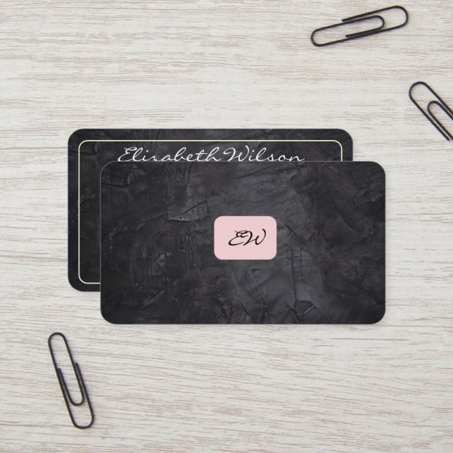 Moderne elegante monogrammierte QR-Code-Geschäftsk Visitenkarte (Vorderseite/Rückseite Beispiel)