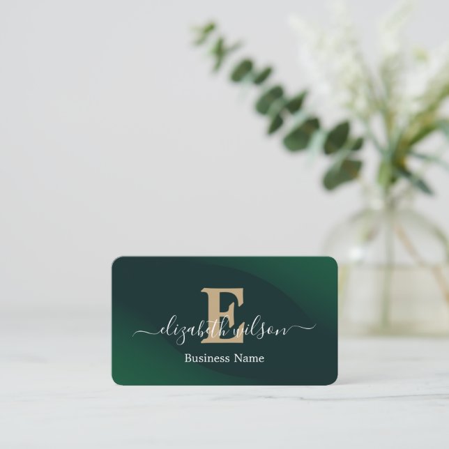 Moderne elegante monogrammierte QR-Code Visitenkar Visitenkarte (Stehend Vorderseite)
