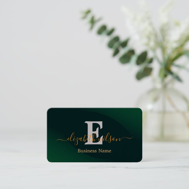 Moderne elegante monogrammierte QR-Code Visitenkar Visitenkarte (Stehend Vorderseite)