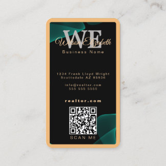Moderne elegante monogrammierte schwarze und golde visitenkarte