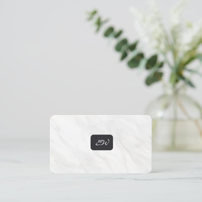 Moderne elegante monogrammierte Visitenkarten mit  Visitenkarte (Stehend Vorderseite)