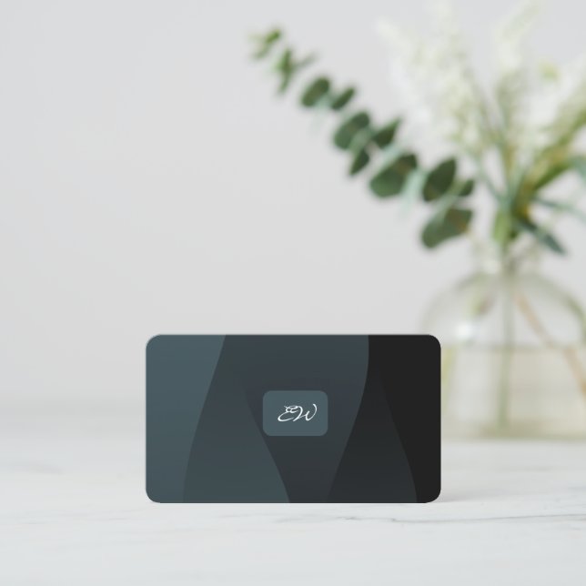 Moderne elegante monogrammierte Visitenkarten mit  Visitenkarte (Stehend Vorderseite)
