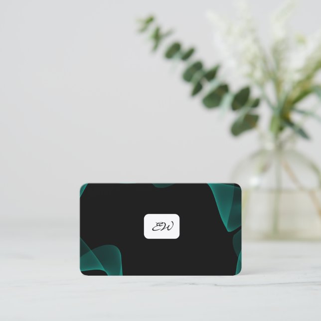 Moderne elegante monogrammierte Visitenkarten mit  Visitenkarte (Stehend Vorderseite)