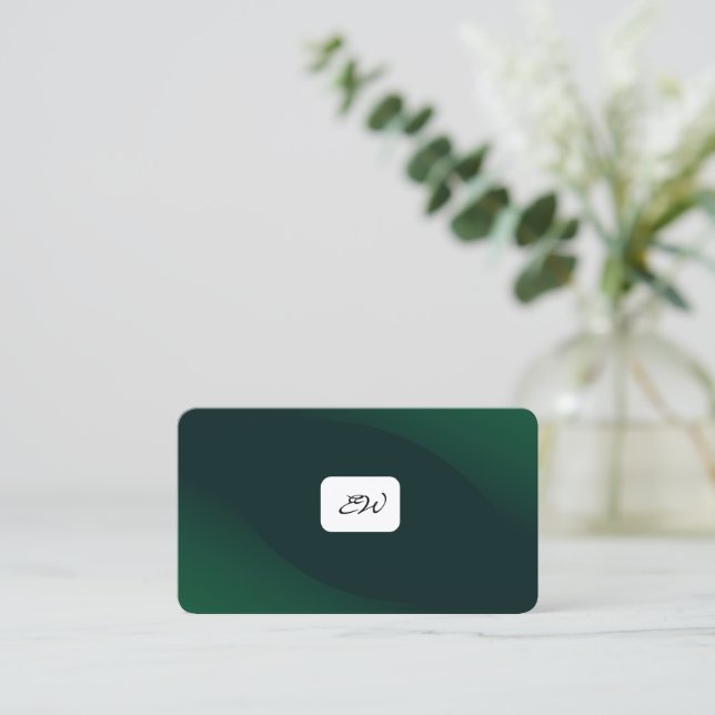 Moderne elegante monogrammierte Visitenkarten mit  Visitenkarte (Stehend Vorderseite)