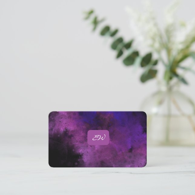 Moderne elegante monogrammierte Visitenkarten mit  Visitenkarte (Stehend Vorderseite)