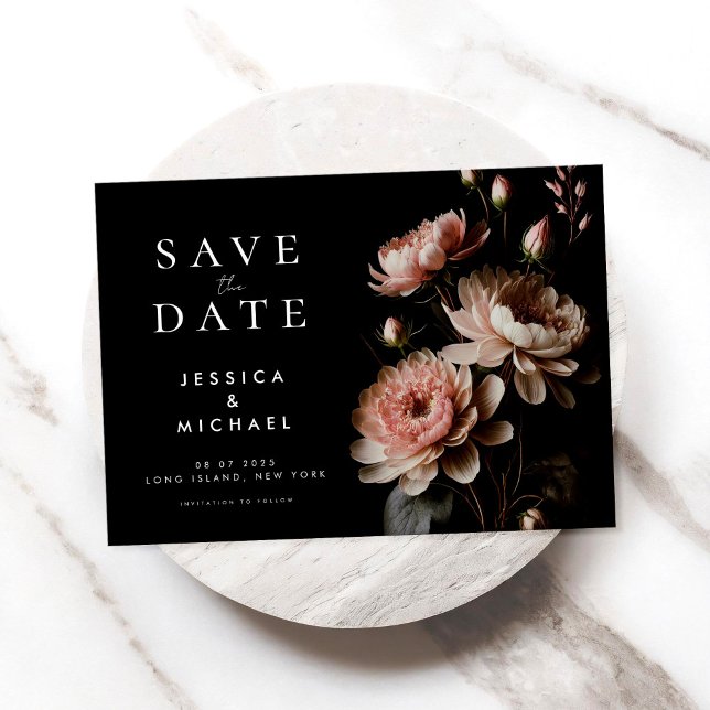 Moderne elegante Moody Minimalistische Hochzeit Save The Date (Von Creator hochgeladen)