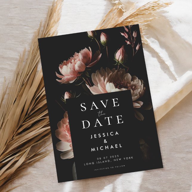Moderne elegante Moody Minimalistische Hochzeit Save The Date (Von Creator hochgeladen)