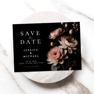 Moderne elegante Moody Minimalistische Hochzeit Save The Date