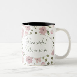 Moderne Elegante Mother-to-be-Day Pink-Flora-Tasse Zweifarbige Tasse