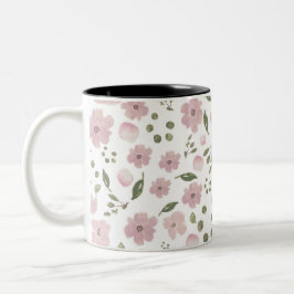 Moderne Elegante Mother-to-be-Day Pink-Flora-Tasse Zweifarbige Tasse
