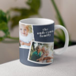 Moderne, elegante MultiFoto-Familie blau Kaffeetasse<br><div class="desc">Modernes,  stilvolles Mehrfamilienhaus-Wohngestaltung-Geschenk für Fotos. Moderne marineblaue Farbe kann geändert werden.</div>