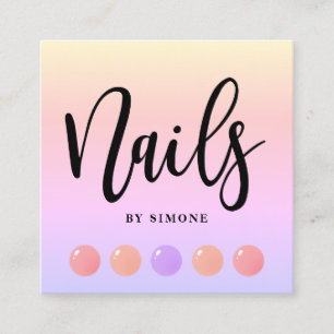 Moderne, elegante Nagelpolster Tropfen farbige Nä Quadratische Visitenkarte