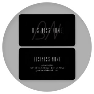 Moderne elegante Name & Monogramm   Dunkelgrau & S
