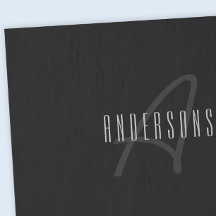 Moderne elegante Name & Monogramm Dunkelgrau & S Seidenpapier