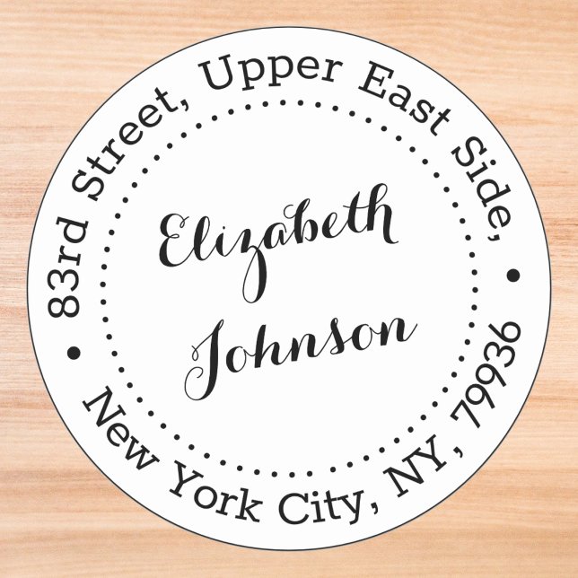 Moderne Elegante Name Rücksendeadresse Personalisi Runder Aufkleber (Modern Elegant Name Return Address Personalized Classic Round Sticker)