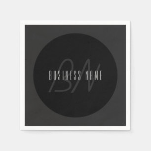 Moderne elegante Namen & Monogramm Dunkelgrau & Serviette