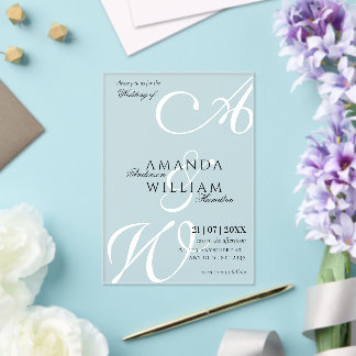 Moderne elegante Namen Schrift Hochzeit Acryleinladungen