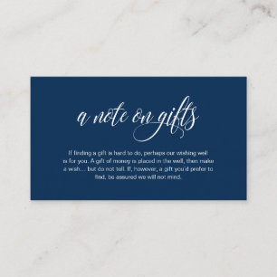 Moderne Elegante, Navy Blue Schriftart, Eine Note  Begleitkarte