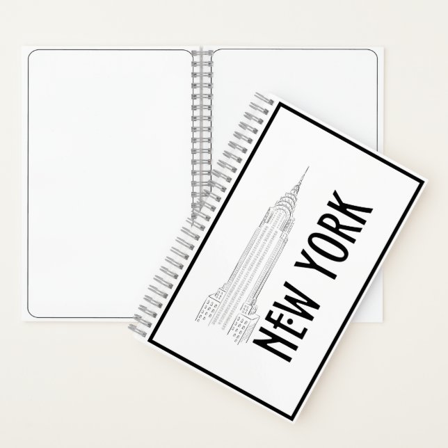 Moderne Elegante New York Sity Black and White Notizbuch (Innen)