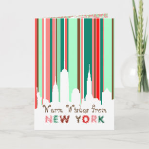 Moderne elegante New Yorker Skyline Grußkarte Feiertagskarte