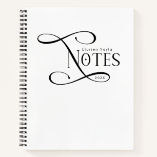 Moderne elegante Notizen Personalisiert Schwarz We Notizbuch