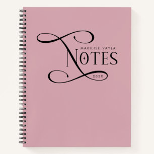 Moderne elegante Notizen Personalisierte Dusty Ros Notizbuch