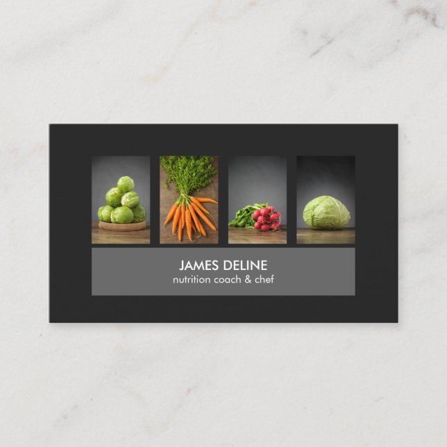 Moderne Elegante Nutrition Koch Business Card Visitenkarte (Vorderseite)