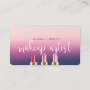 Moderne Elegante Ombre, Lippenstifte, Visagist Visitenkarte