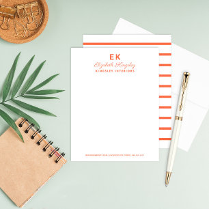 Moderne Elegante Orange Individuelle Name und Busi Mitteilungskarte