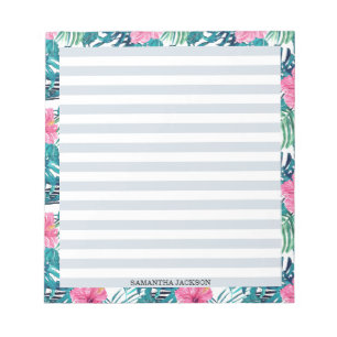 Moderne, elegante Palm Beach Hibiskus individuell Notizblock