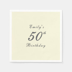 Moderne elegante Papierprodukte zum 50. Geburtstag Serviette