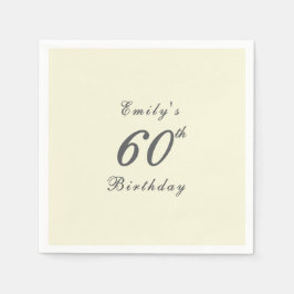 Moderne elegante Papierprodukte zum 60. Geburtstag Serviette