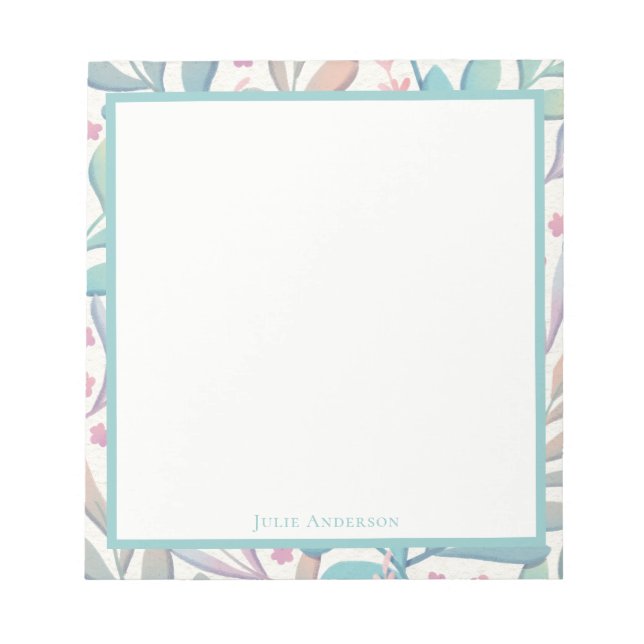 Moderne Elegante Pastel Floral Notizblock (Vorderseite)