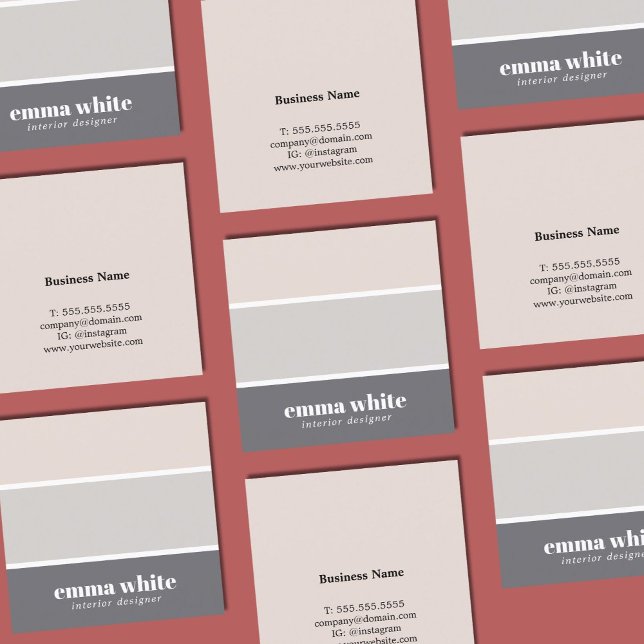 Moderne, elegante Pastel Stripes Räume Designer Quadratische Visitenkarte (Von Creator hochgeladen)