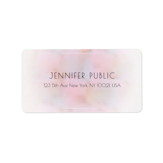 Moderne elegante Pastelfarben Einfache Vorlage Adressaufkleber (Vorne)