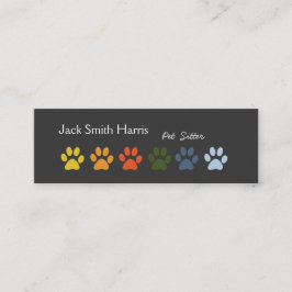 Moderne Elegante Paws Pet Sitter Veterinär Mini Visitenkarte
