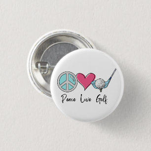 Moderne Elegante Peace Liebe Golfen Button