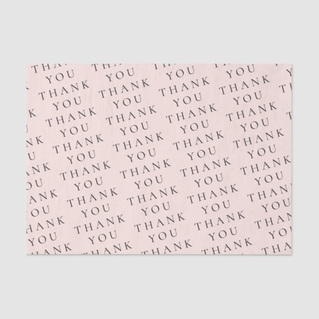 Moderne Elegante Peach Black Danke Custom Seidenpapier (Vorderseite)