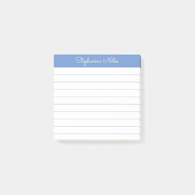Moderne elegante periwinkelbule personalisierte No Post-it Klebezettel (Vorderseite)