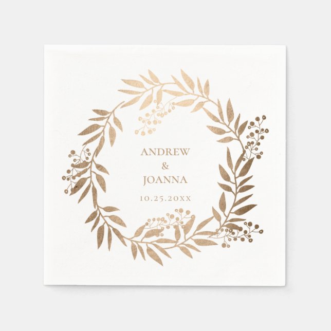 Moderne, elegante Personalisiert-Gold-Monogramm-Ho Serviette (Vorderseite)