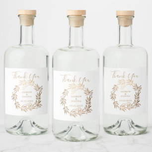Moderne elegante personalisierte Goldmonogramm Alkoholflaschenetikett