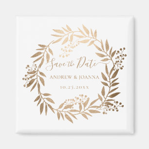 Moderne elegante personalisierte Goldmonogramm Magnet
