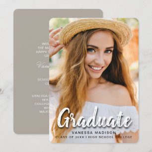 Moderne Elegante Pinselschrift Trendy Foto Grad Ankündigung