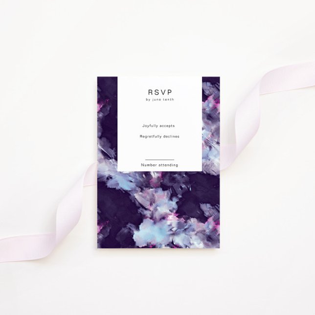 Moderne elegante Pinselstriche ziehen vertikale RS RSVP Karte (Von Creator hochgeladen)