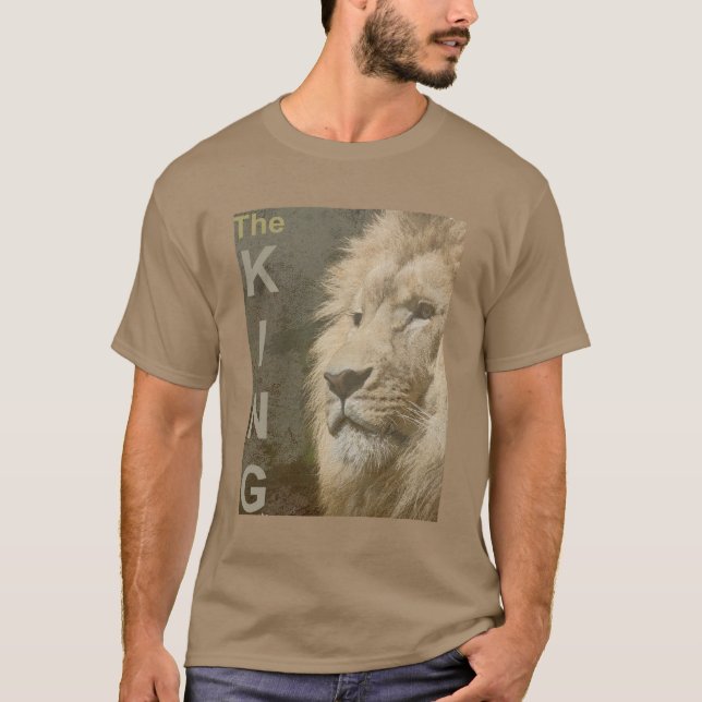 Moderne Elegante Pop Art Lion Kopf Vorlage Männer T-Shirt (Vorderseite)